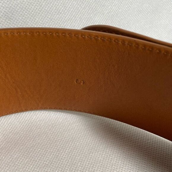 Ralph Lauren Wide Italian Calfskin Leather Double Prong Roller Buckle Belt - Picture 16 of 16